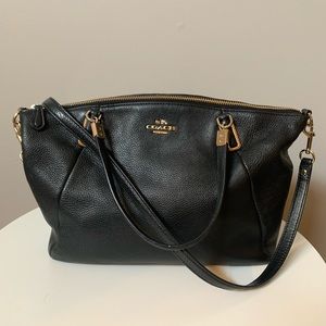 Coach Black Soft Leather Crossbody Satchel